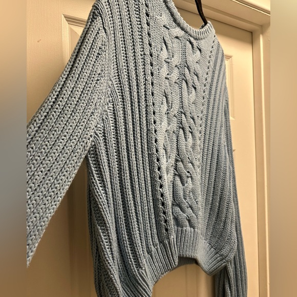 Roxy Light Blue Cable Knit Sweater XL - Picture 3 of 6